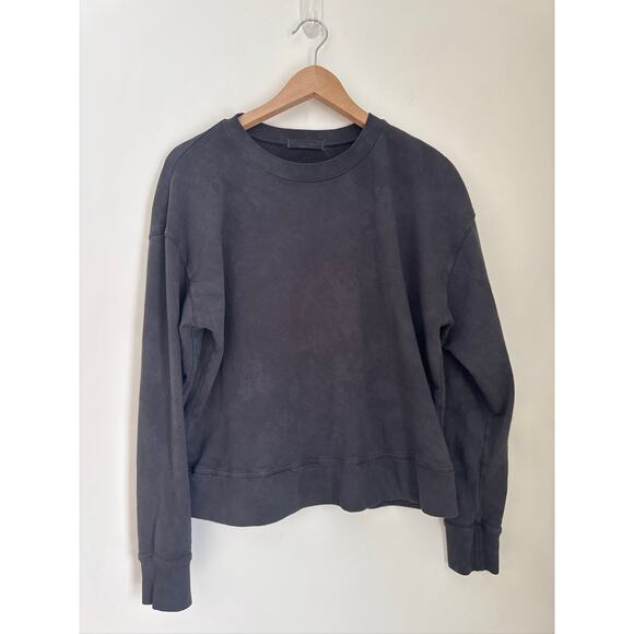 Perfect White Tee Tyler Cotton Crewneck Sweatshirt in Vintage Black-Size S - Picture 1 of 7